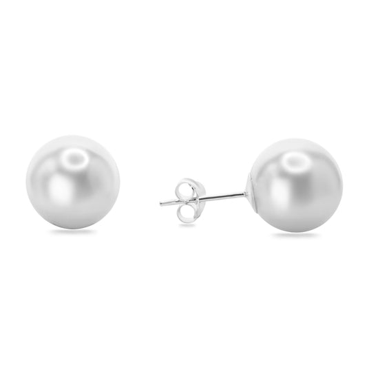 Aros de Plata 925 Perlas de Imitación 12 mm