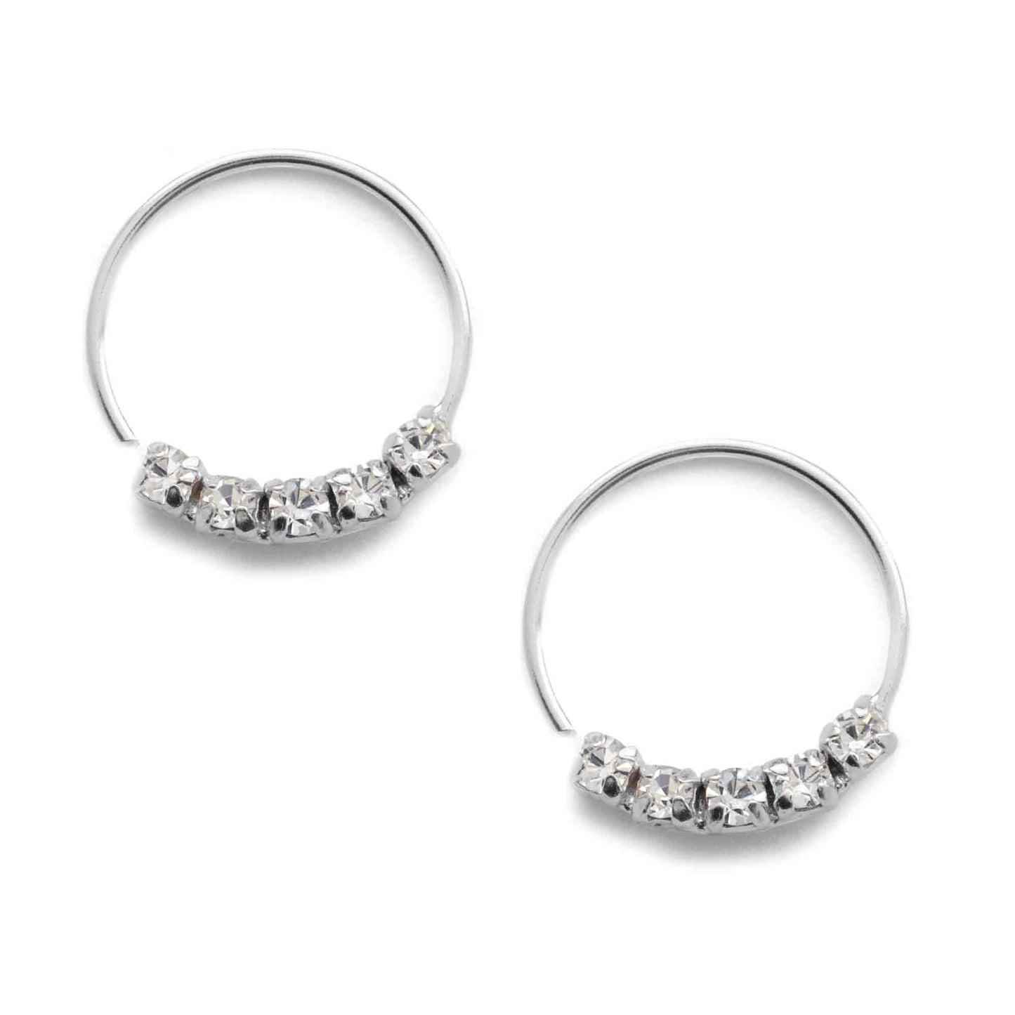 Aros de Plata Piercing con Circones 10 mm