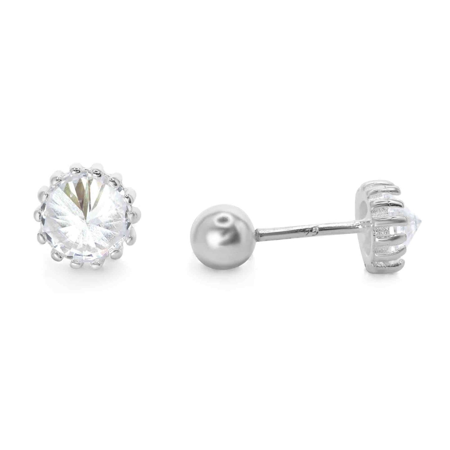 Aros de Plata Piercing Gran Circón con Grifa
