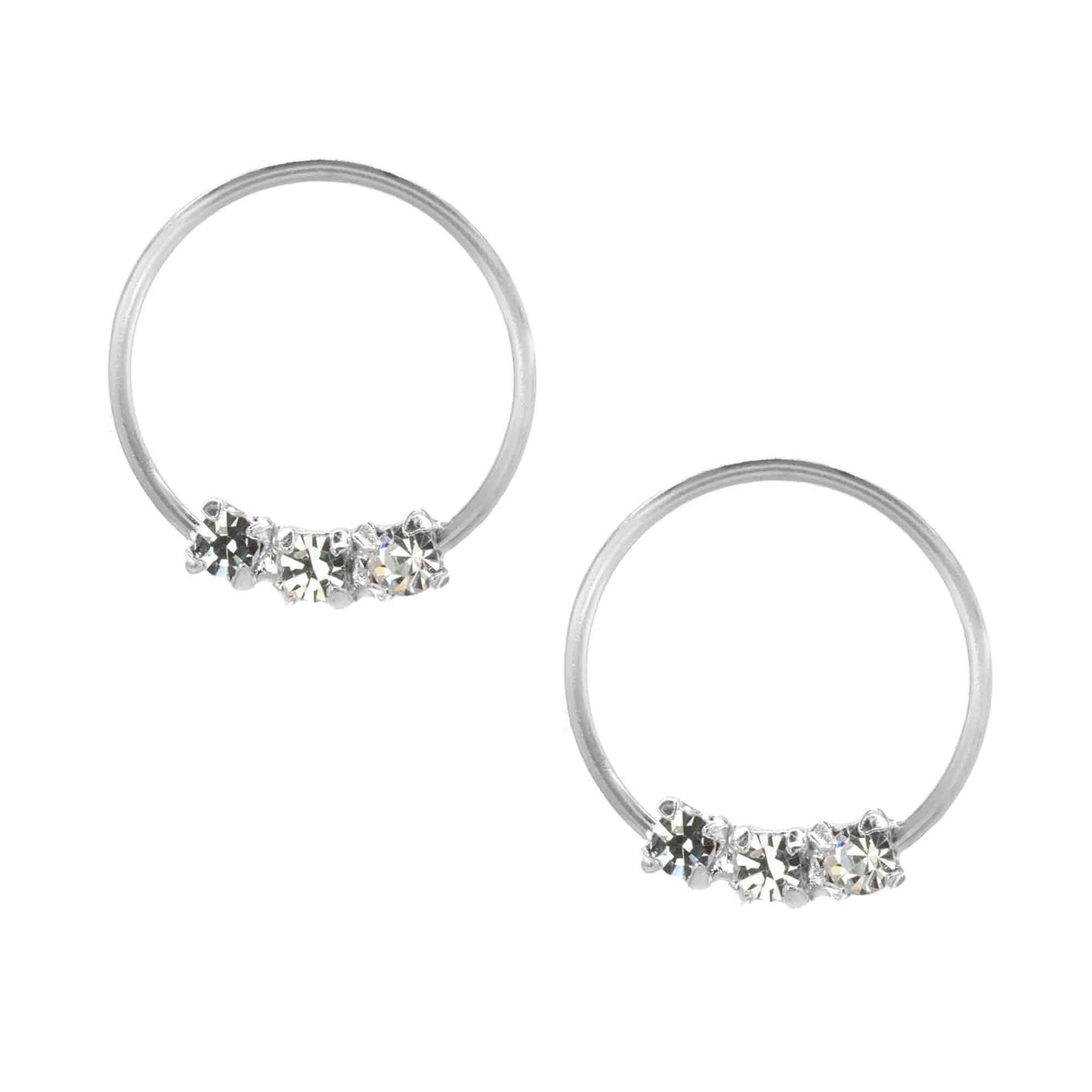 Aros de Plata Piercing Tres Circones 10 mm