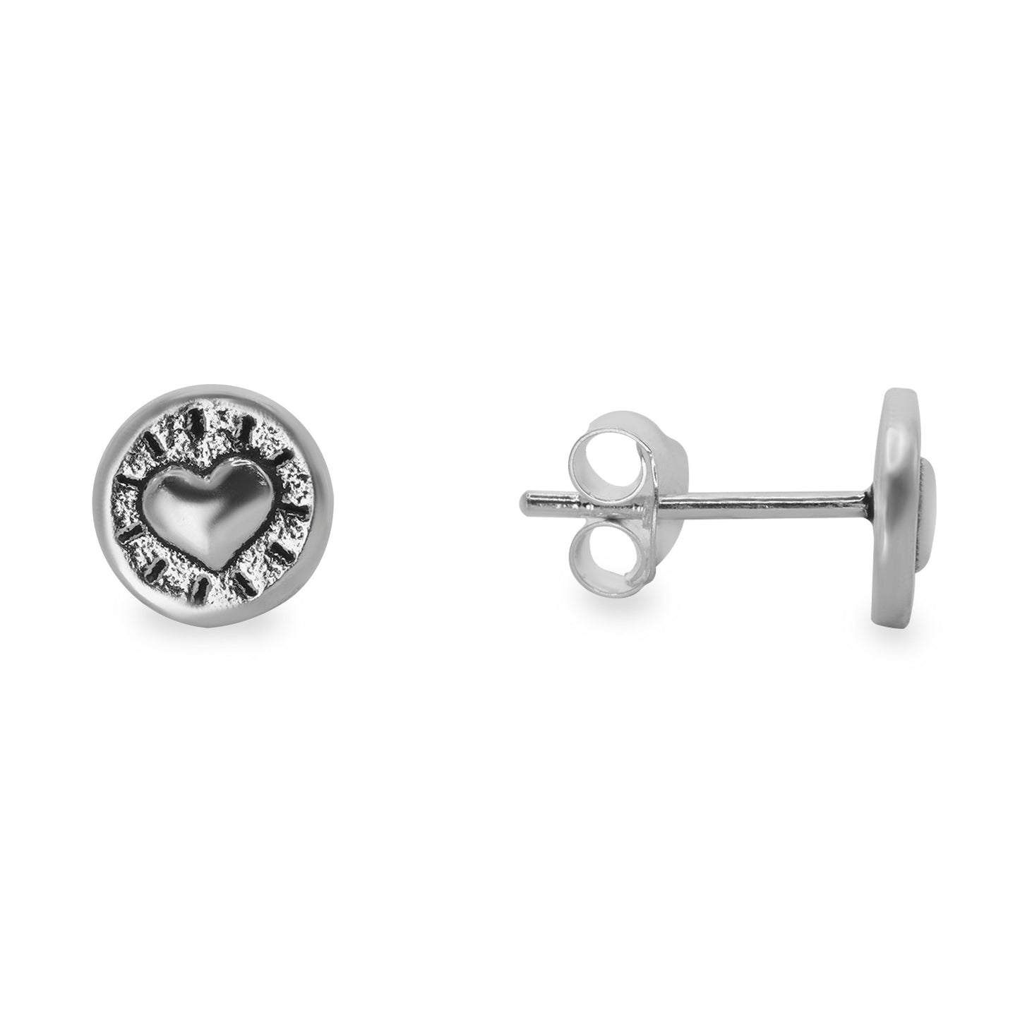 Aros de Plata Placa con - Corazón
