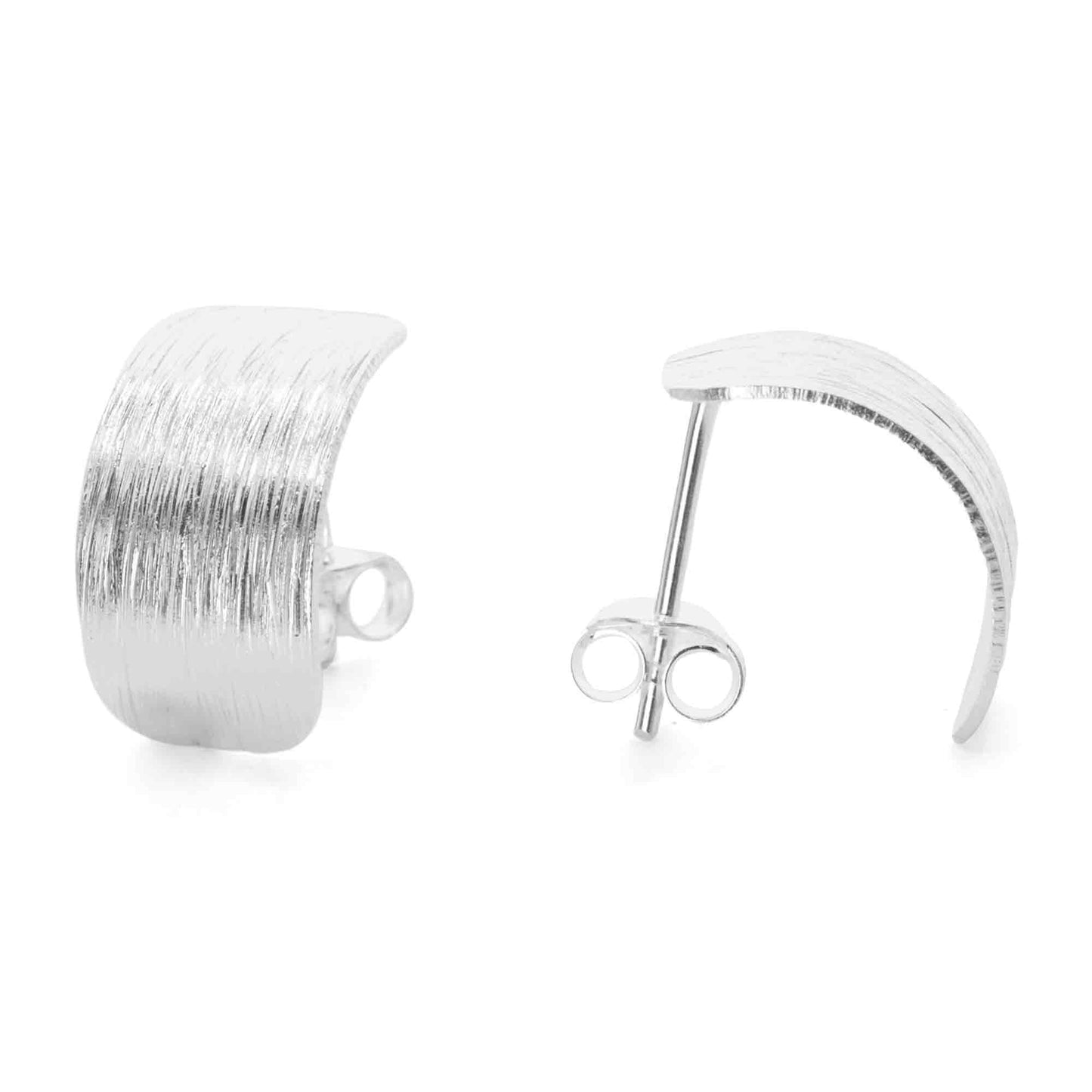 Aros de Plata Placa Satinada 8 x 15 mm