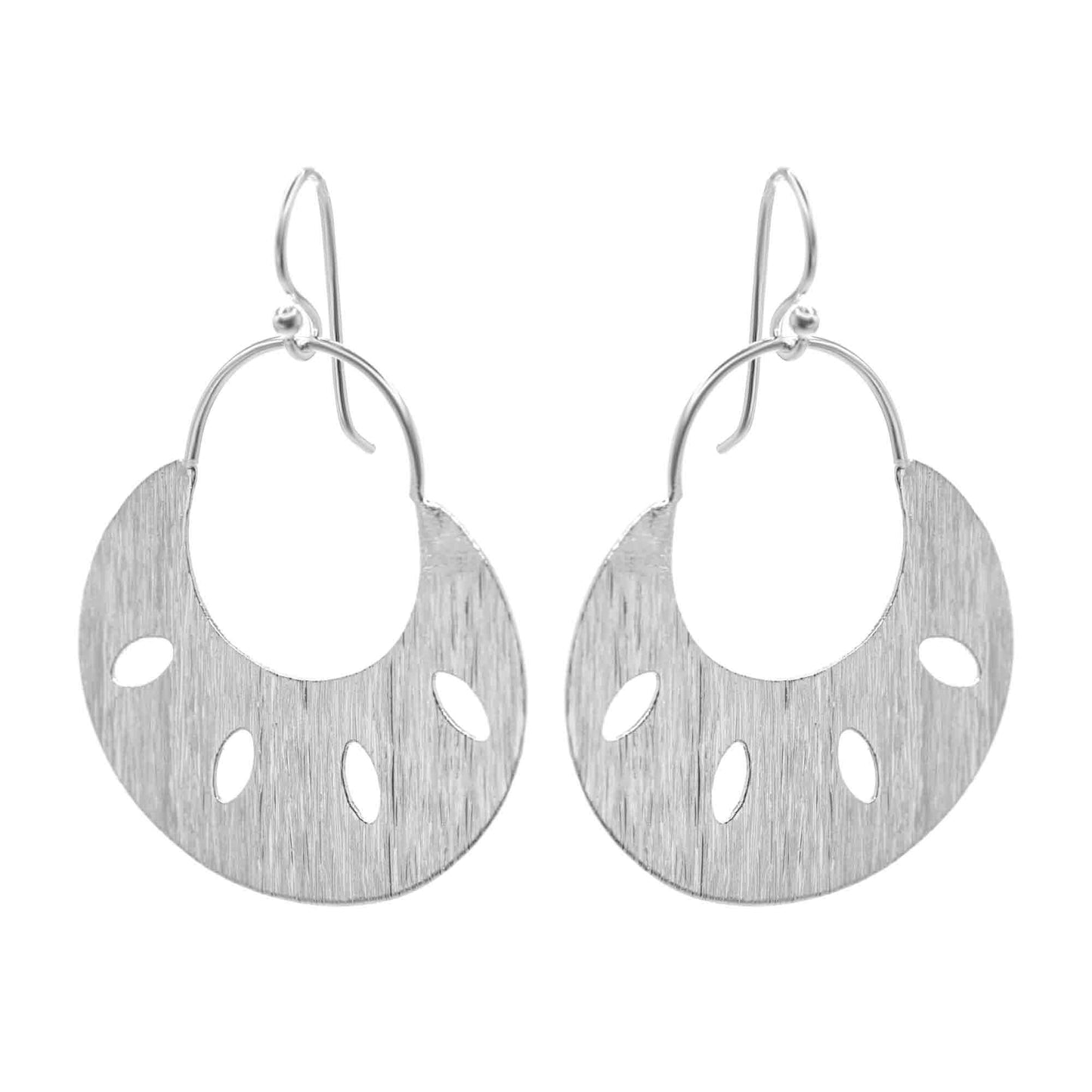 Aros de Plata 925 Placas Caladas Satinadas