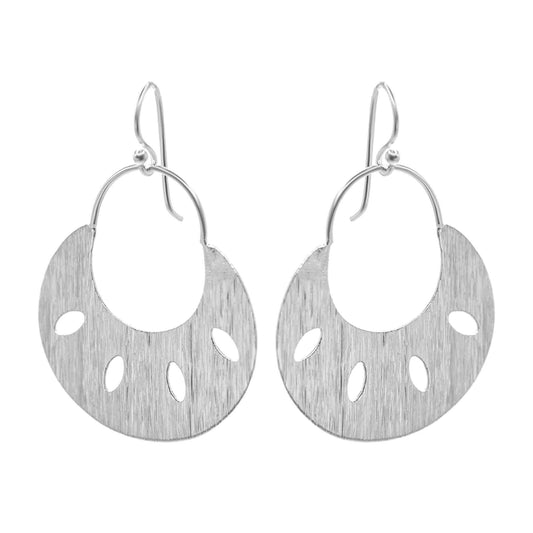 Aros de Plata 925 Placas Caladas Satinadas