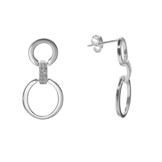 Aros de Plata 925 Placas de Argolla con Vara de Circones