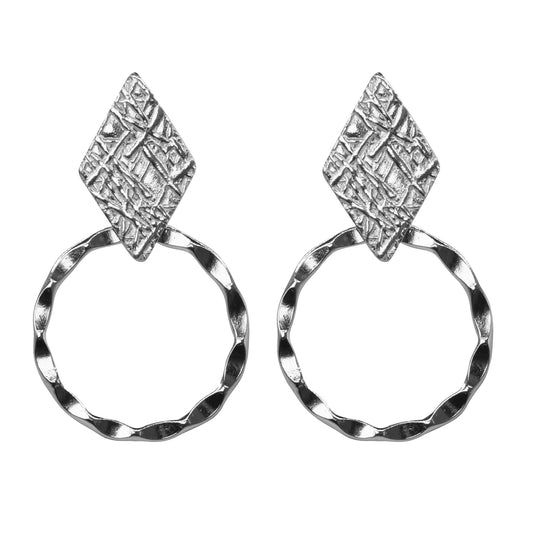 Aros de Plata 925 Placas Diseños con Argolla