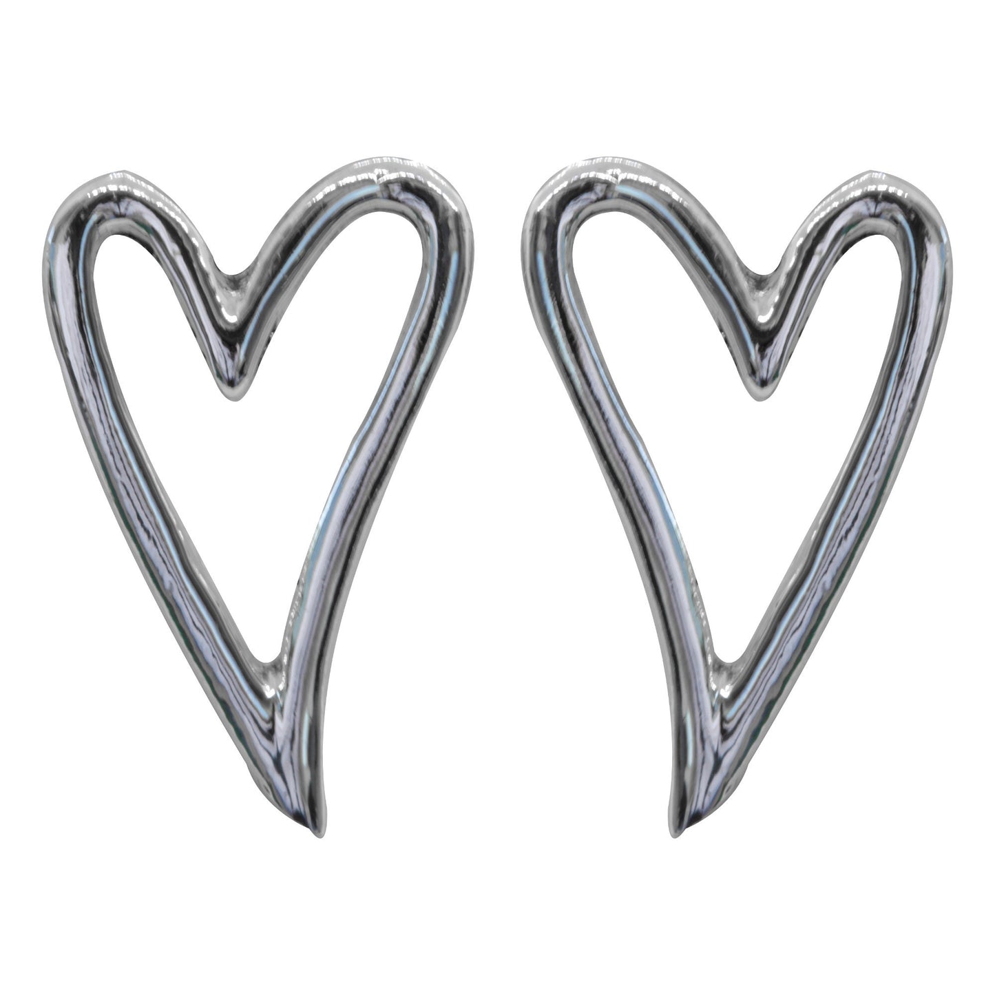Aros de Plata Relieve Corazon Lisa