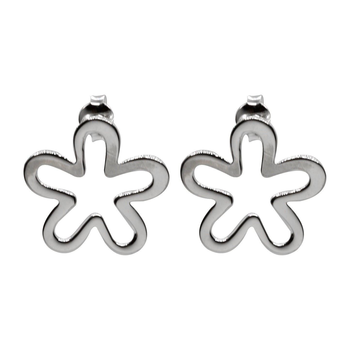 Aros de Plata Relieve Flor