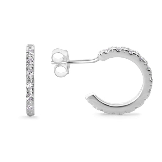 Aros de Plata 925 Semi Argollas con Circones