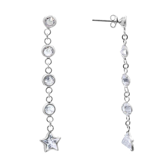 Aros de Plata 925 Serie Circones con Estrella