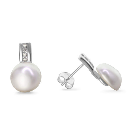 Aros de Plata 925 Serie de Circones y Perla Imitación