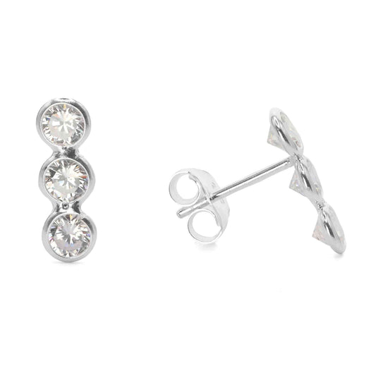 Aros de Plata 925 Serie de Tres Circones