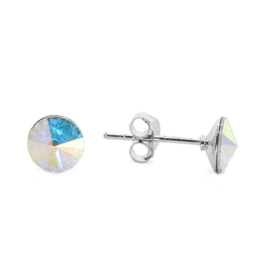 Aros de Plata 925 Swarovski Elements Cristal Tornasol