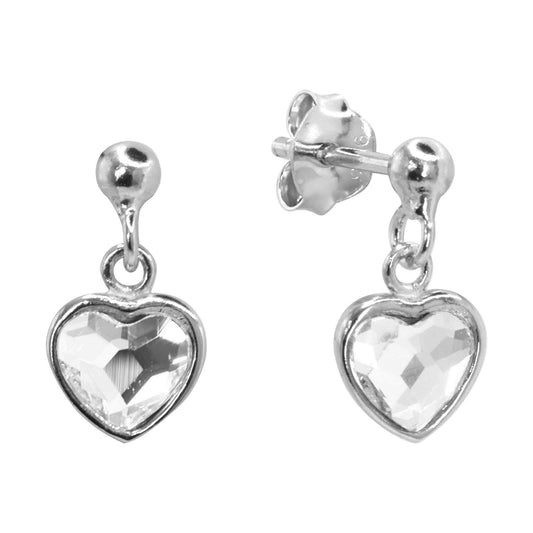 Aros de Plata 925 Swarovski Elements Cuore Colgante