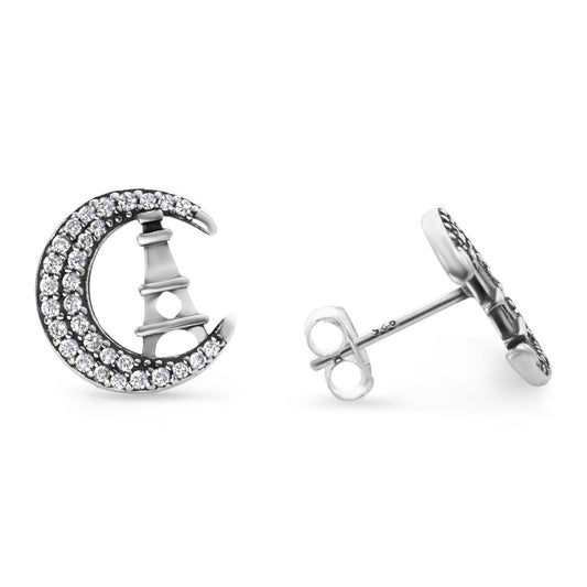 Aros de Plata 925 Torre Eiffel Di Luna Circones