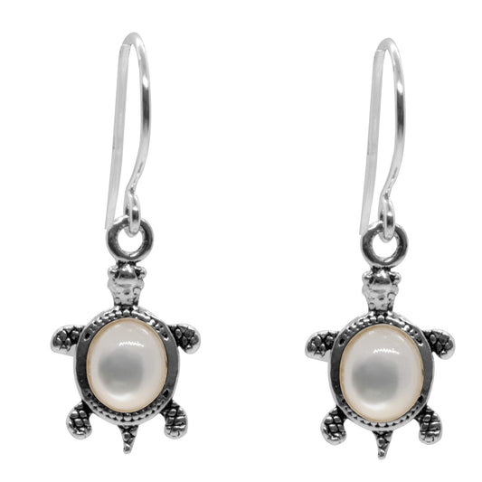 Aros de Plata 925 Tortuga Nácar