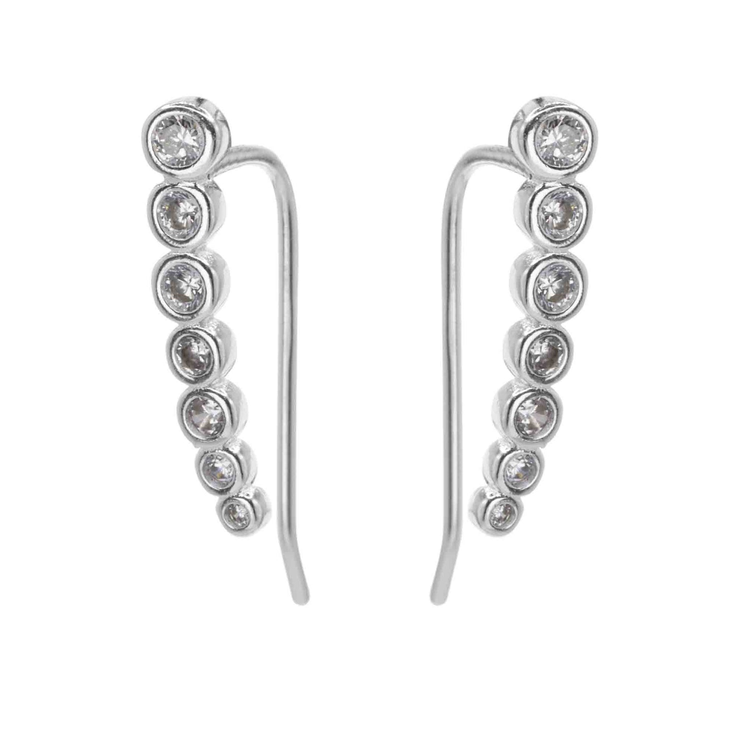 Aros de Plata 925 Trepador con Circones en Degrade