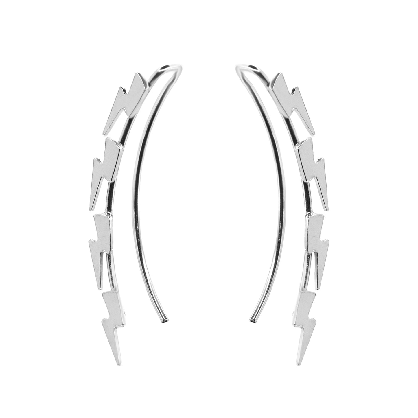 Aros de Plata 925 Trepadores Diseño Rayo