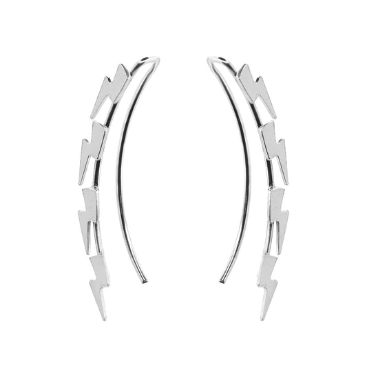 Aros de Plata 925 Trepadores Diseño Rayo