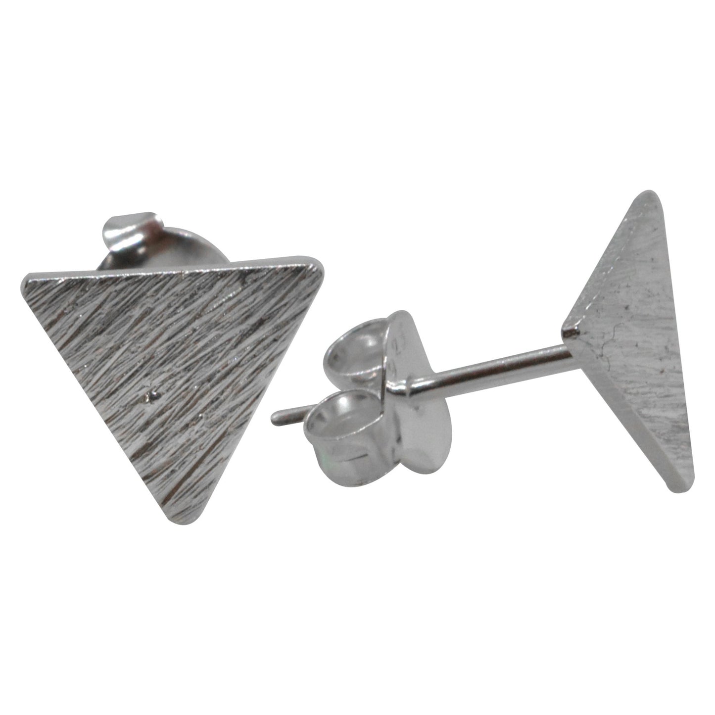 Aros de Plata Triángulo Satinado
