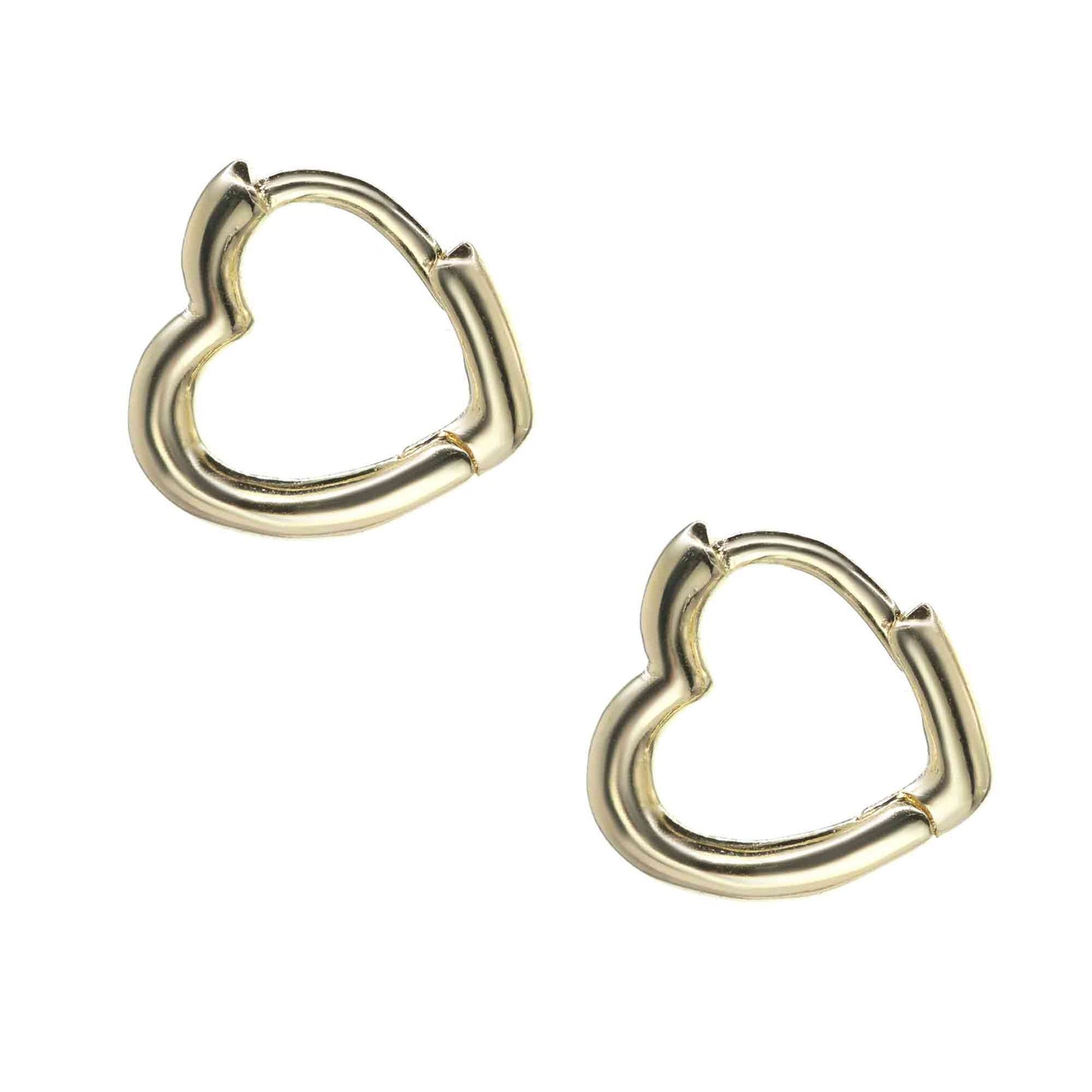 Aros Enchapados en Oro Argollas Corazón 12 mm