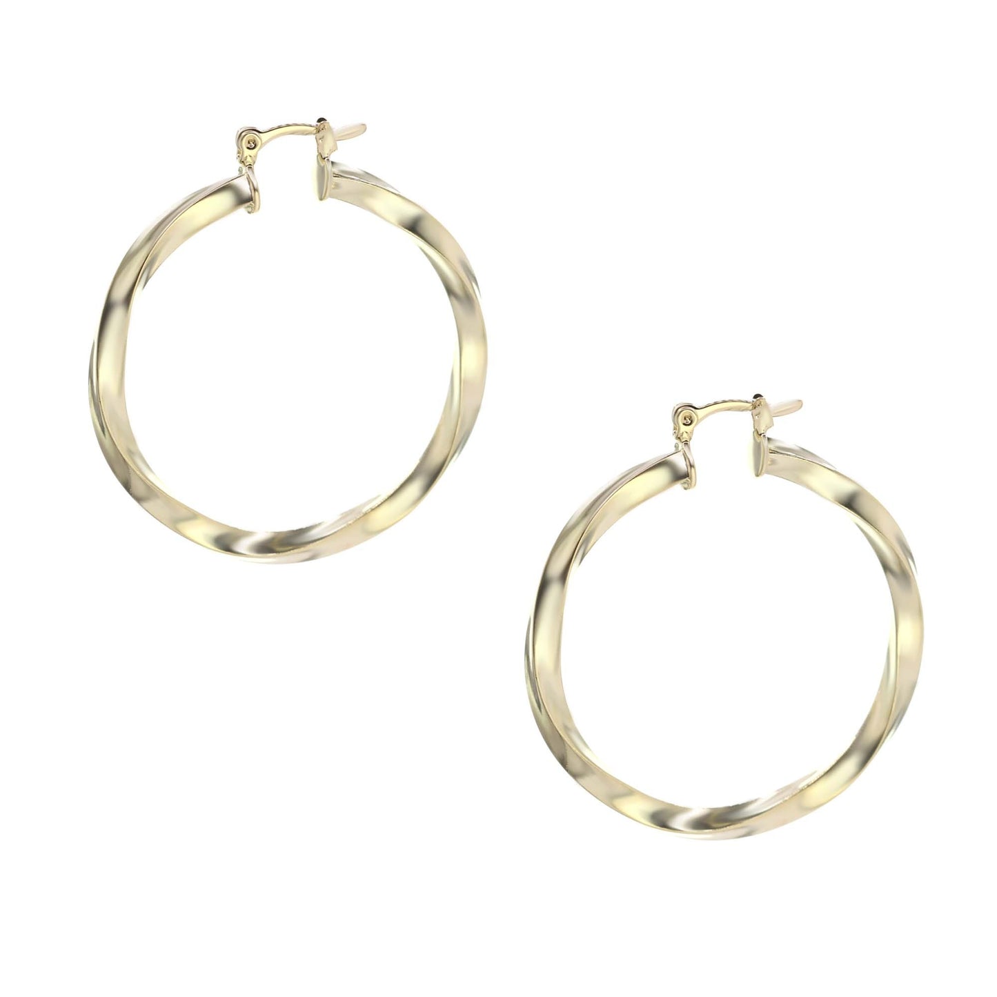 Aros Enchapados en Oro Argollas Enroscada 40mm