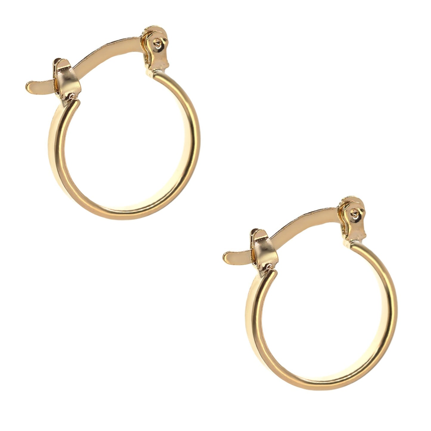 Aros Enchapados en Oro Diseño Argolla Lisa con Broche Criollo