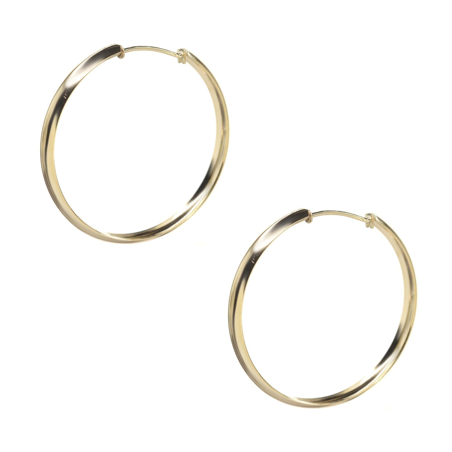 Aros Enchapados en Oro Diseño Argollas Lisas 36 mm
