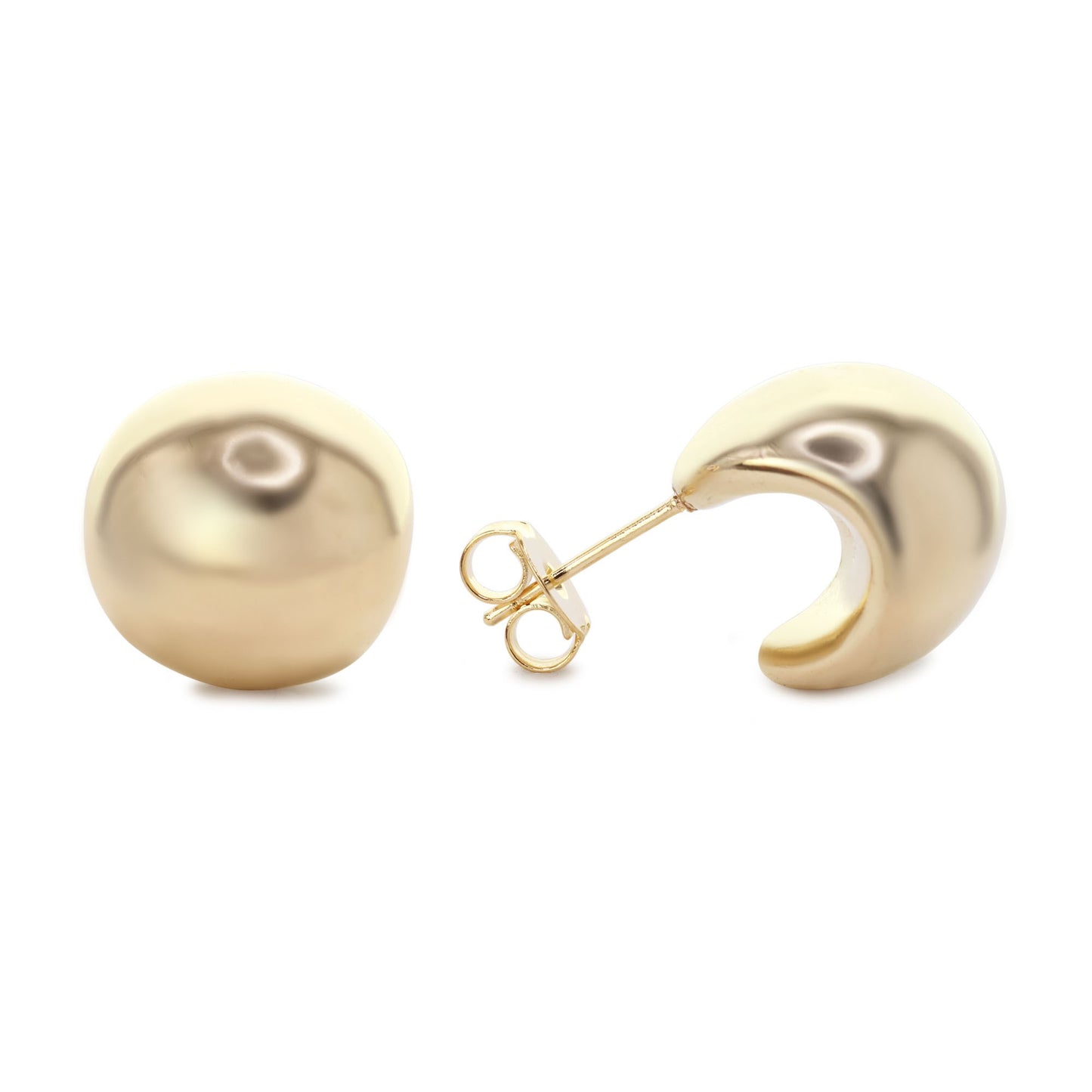 Aros Enchapados en Oro Diseño Redondo Liso