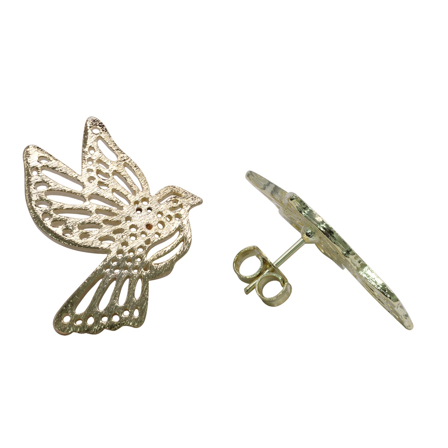 Aros Enchapados en Oro Efigies de Palomas