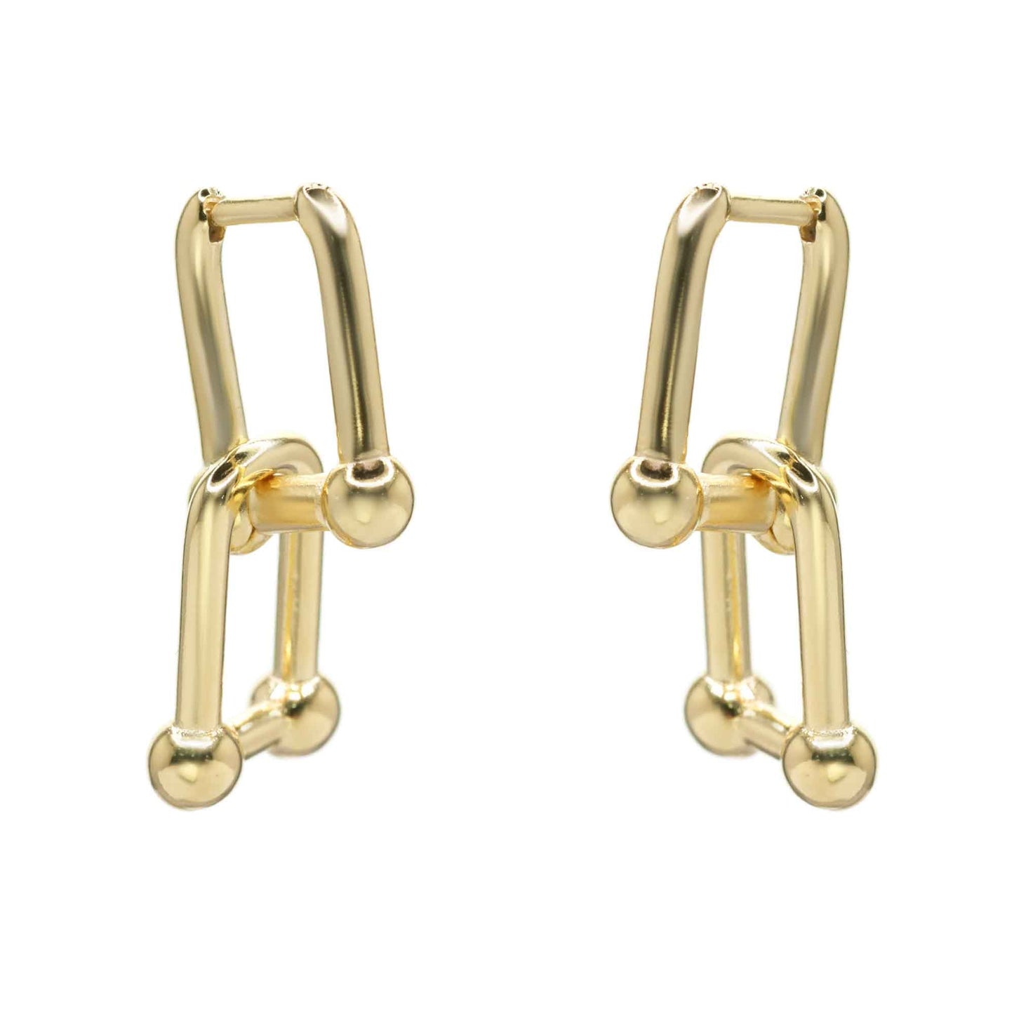 Aros Enchapados en Oro Mini Argollas Diseño Candado