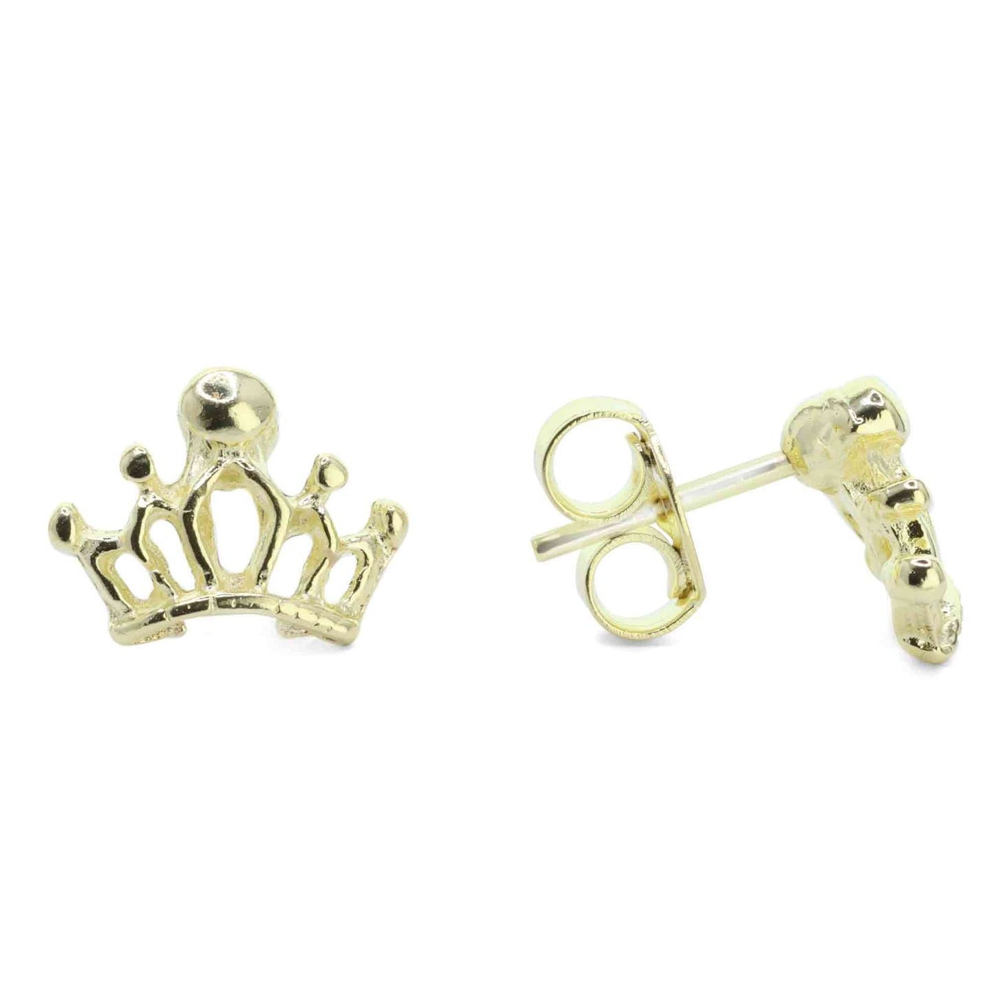 Aros Enchapados en Oro Mini Coronas