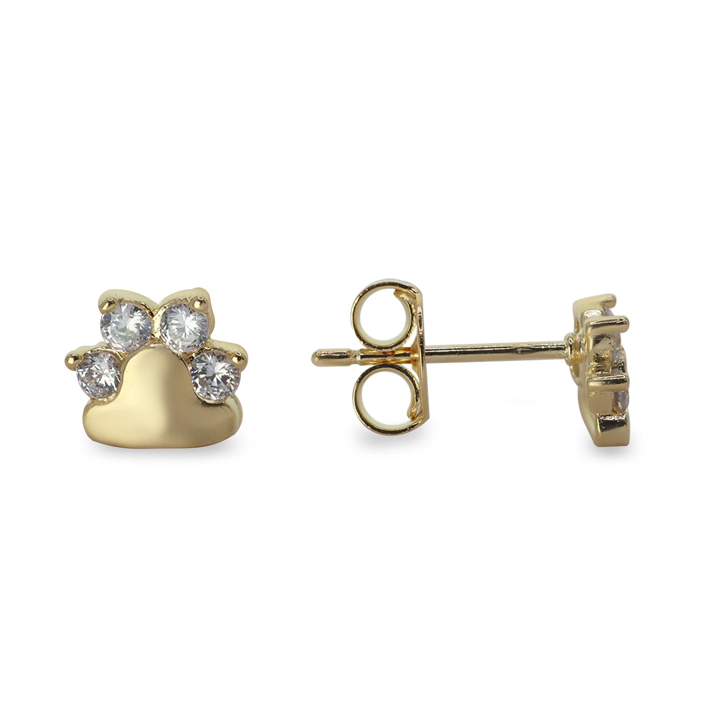 Aros Enchapados en Oro Modelo Huella con Circones