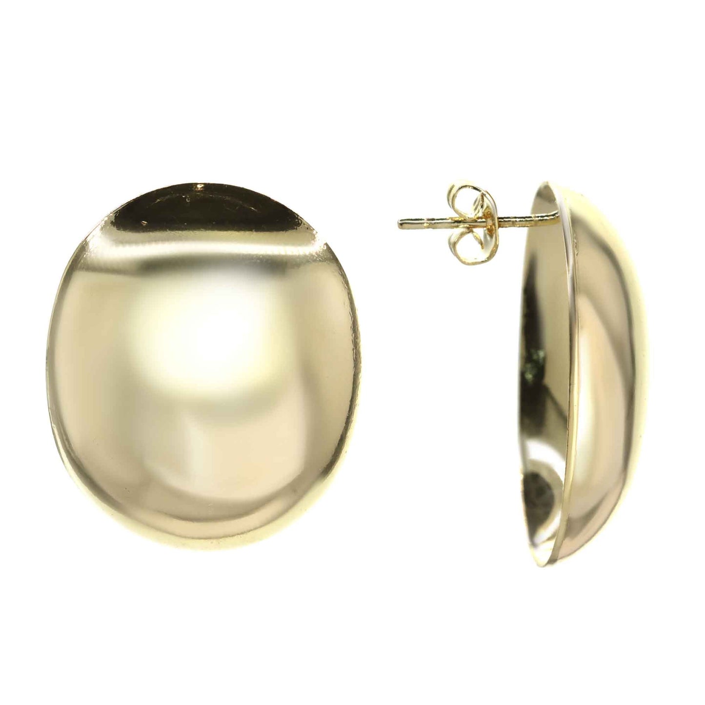 Aros Enchapados en Oro Modelo Ovalo Liso 2,5 cm
