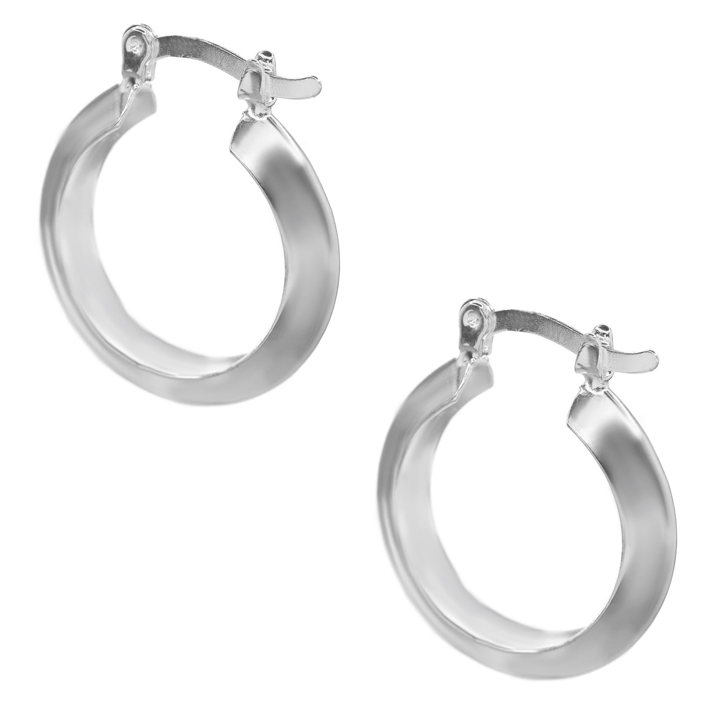 Aros Enchapados en Plata Argollas con Broche Criollo 23 mm