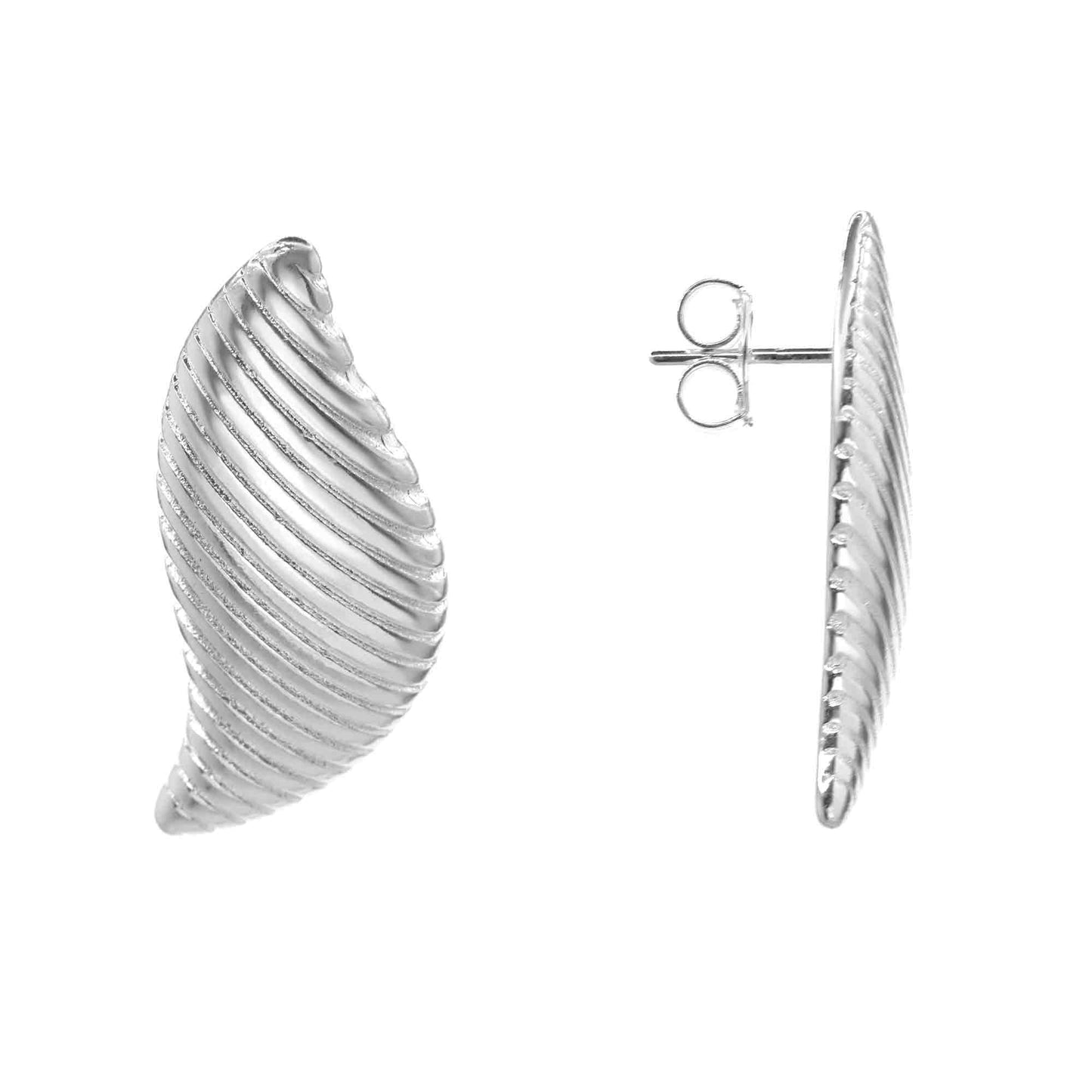 Aros Enchapados en Plata Diseño Hoja