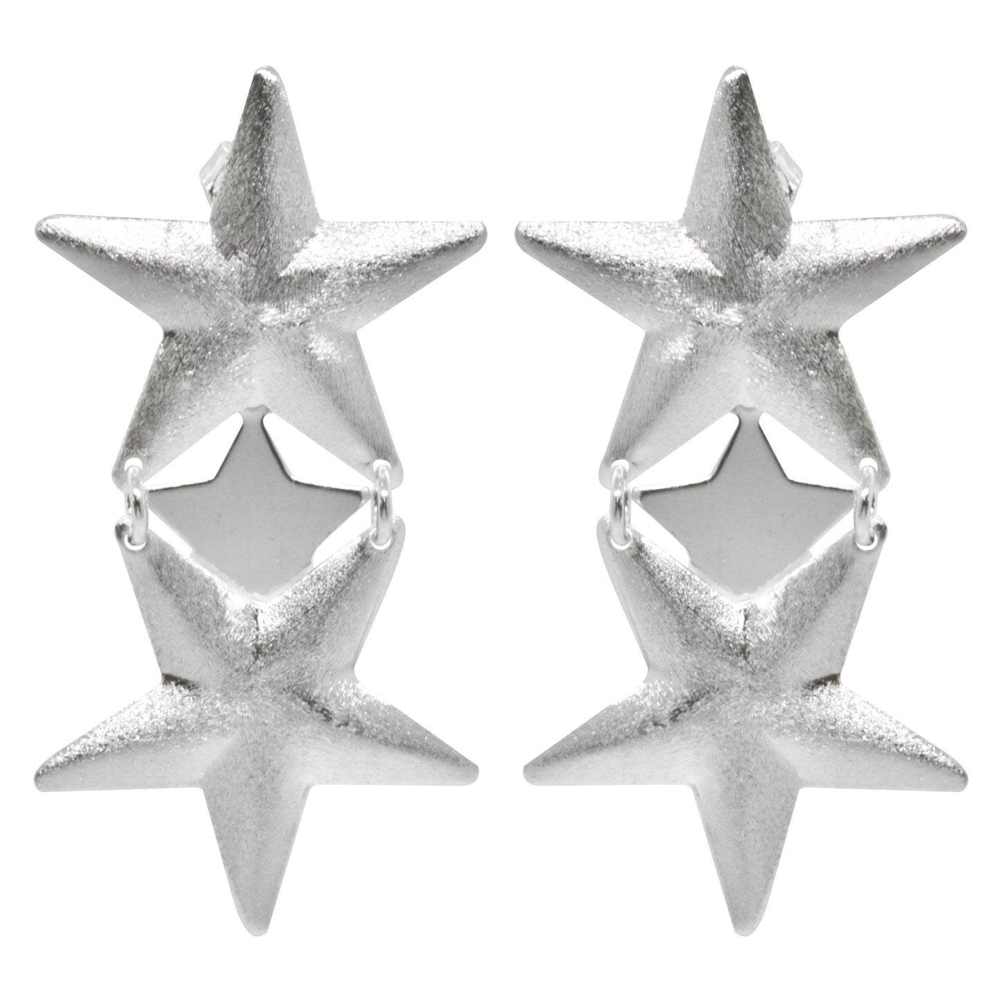 Aros Enchapados en Plata Doble Estrella