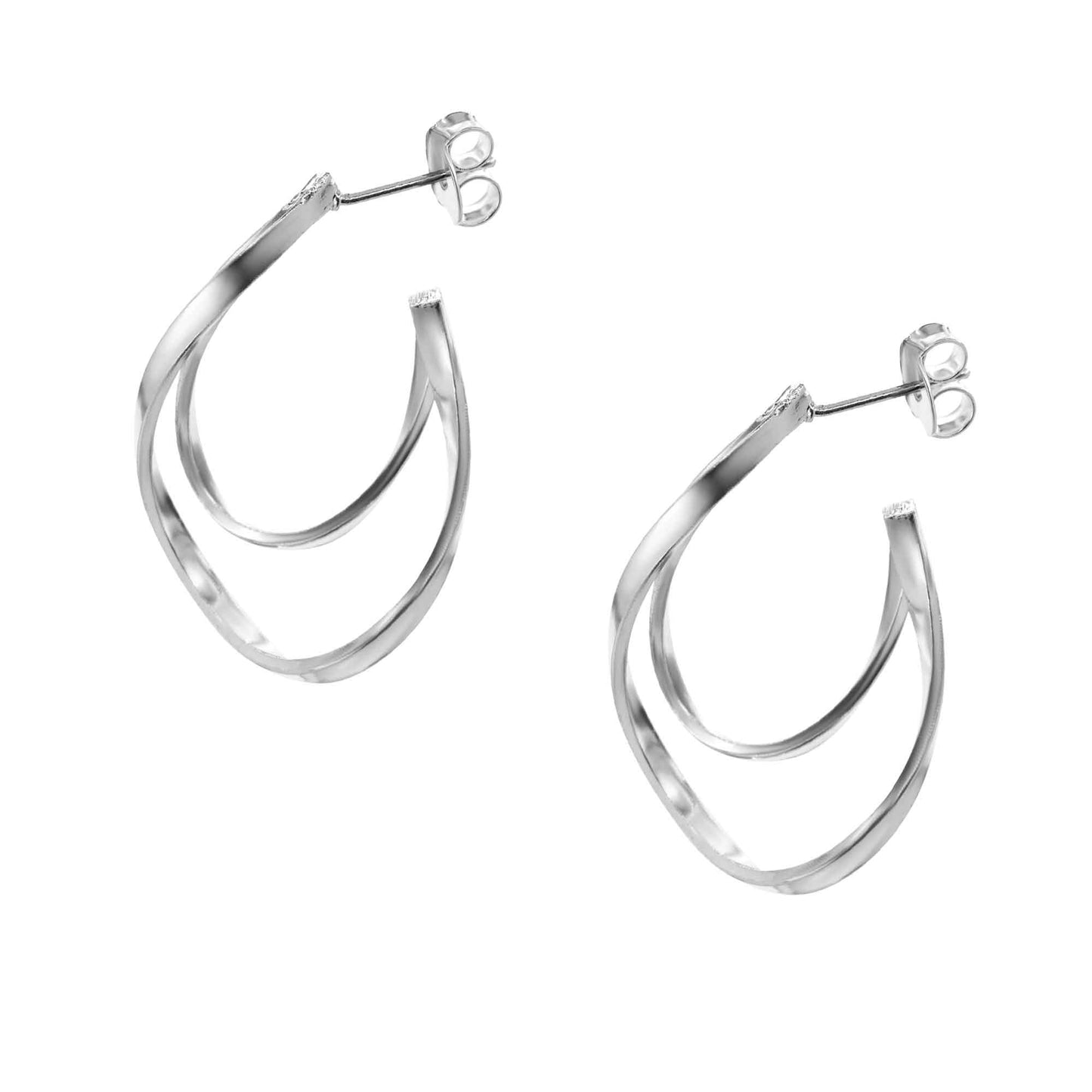 Aros Enchapados en Plata Estilo Argolla Irregular