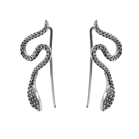 Aros de Plata 925 Trepadores con Serpientes