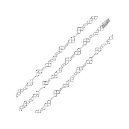 Cadena de Plata Corazones 40 cm