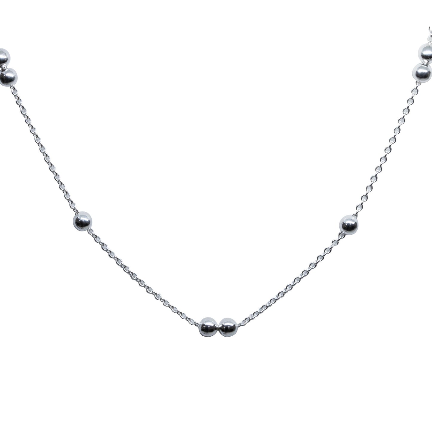 Cadena de Plata Esferas 45 cm