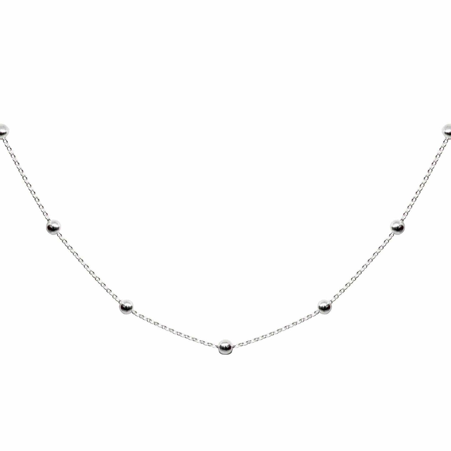 Cadena de Plata Esferas y Eslabones 50 cm