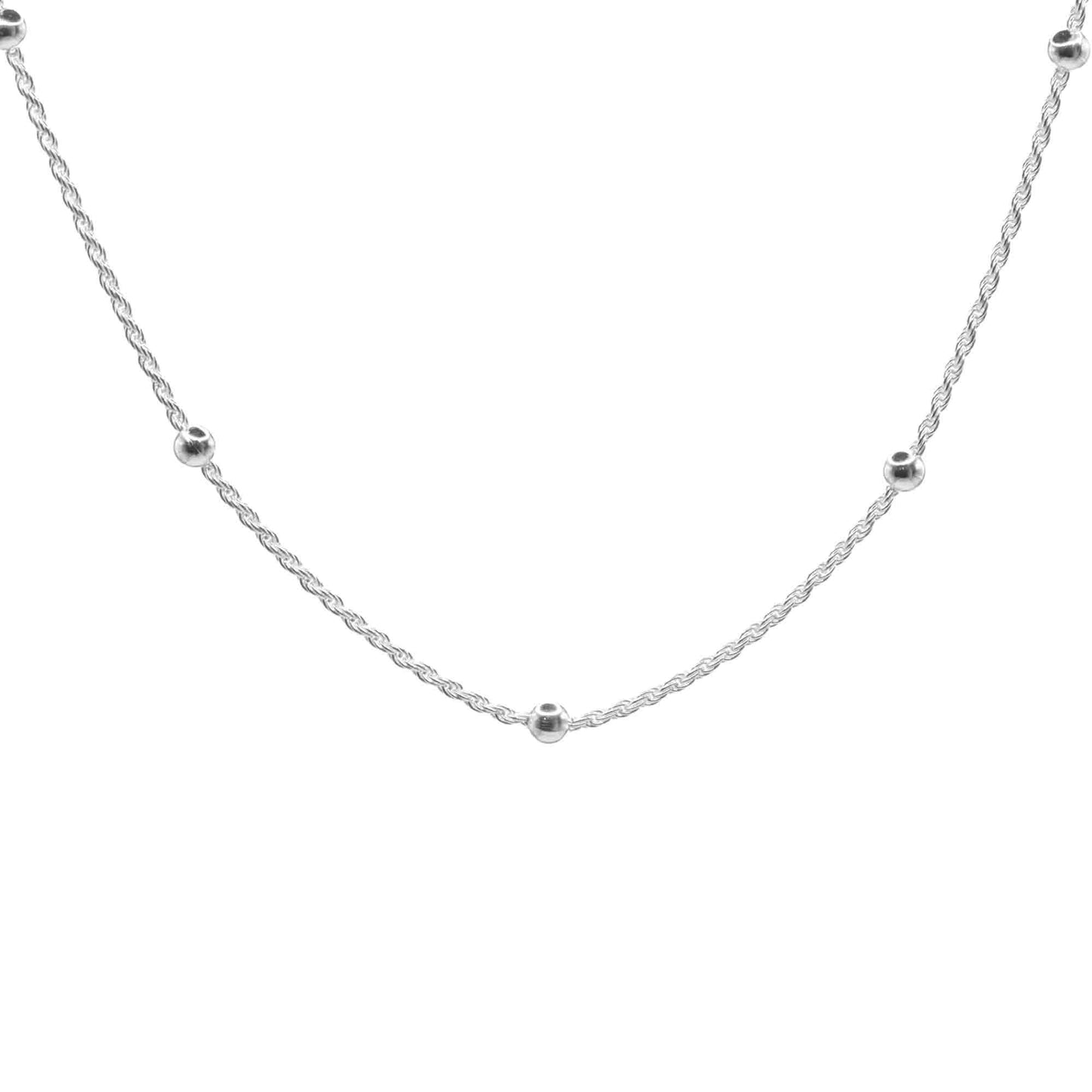 Cadena Plata Tourbillon Con Esferas 60 cm