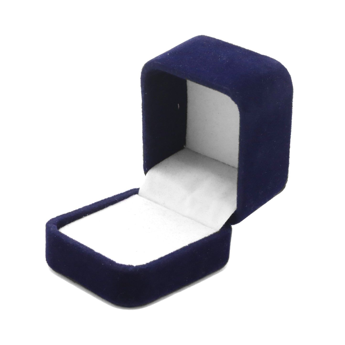 Caja Cuadrada de Terciopelo Azul para Anillo-Aro