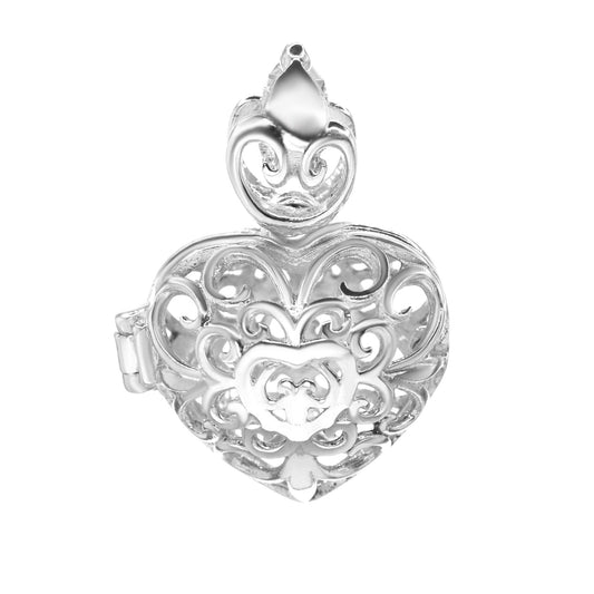 Colgante de Plata Corazón Calado - Relicario