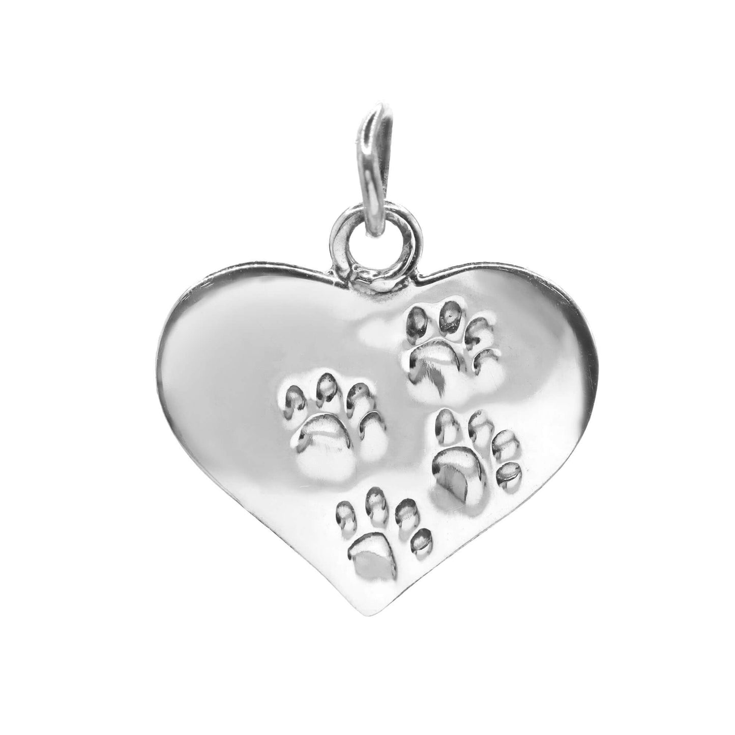 Colgante de Plata - Corazón con Huellas