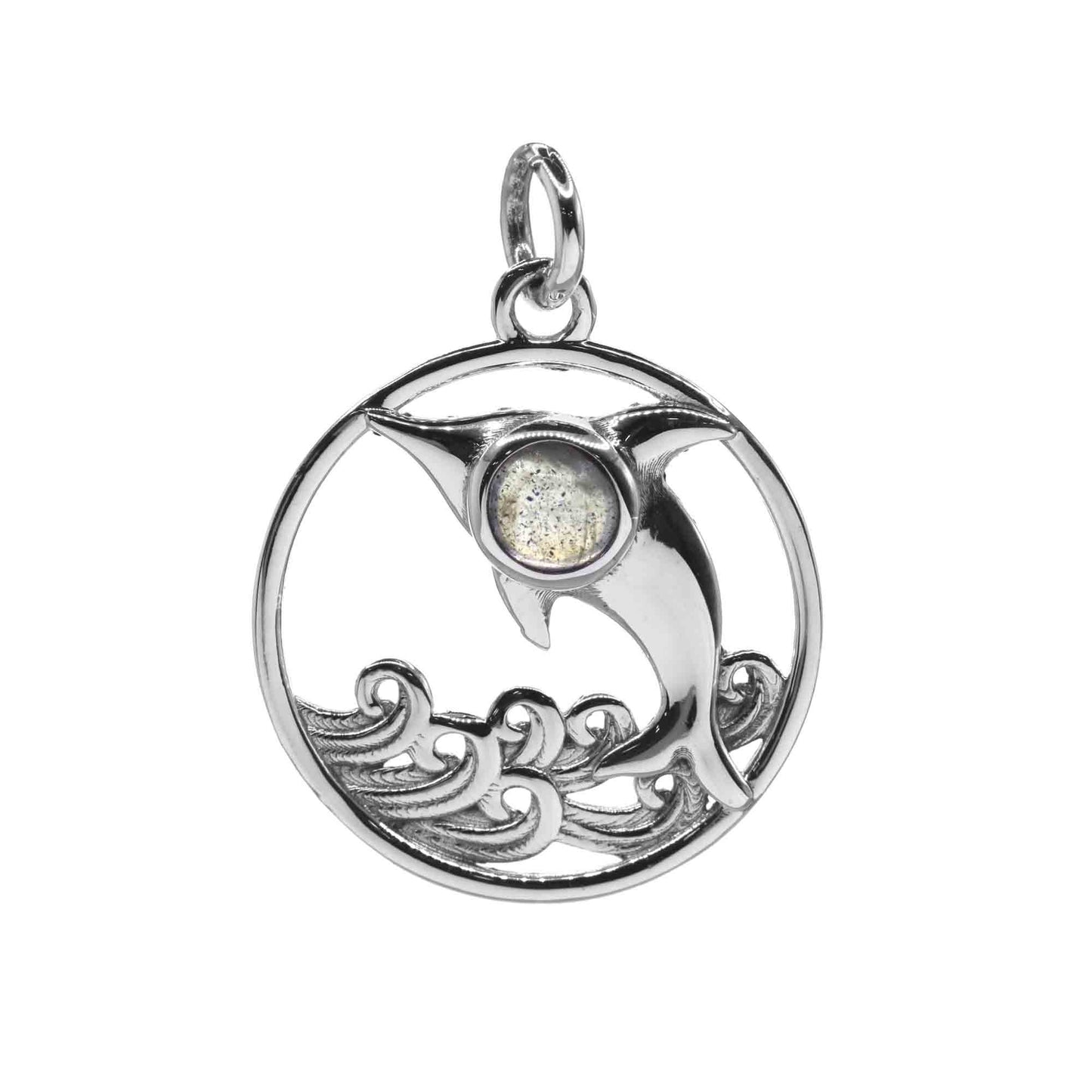 Colgante de Plata - Delfín con Piedra Labradorita