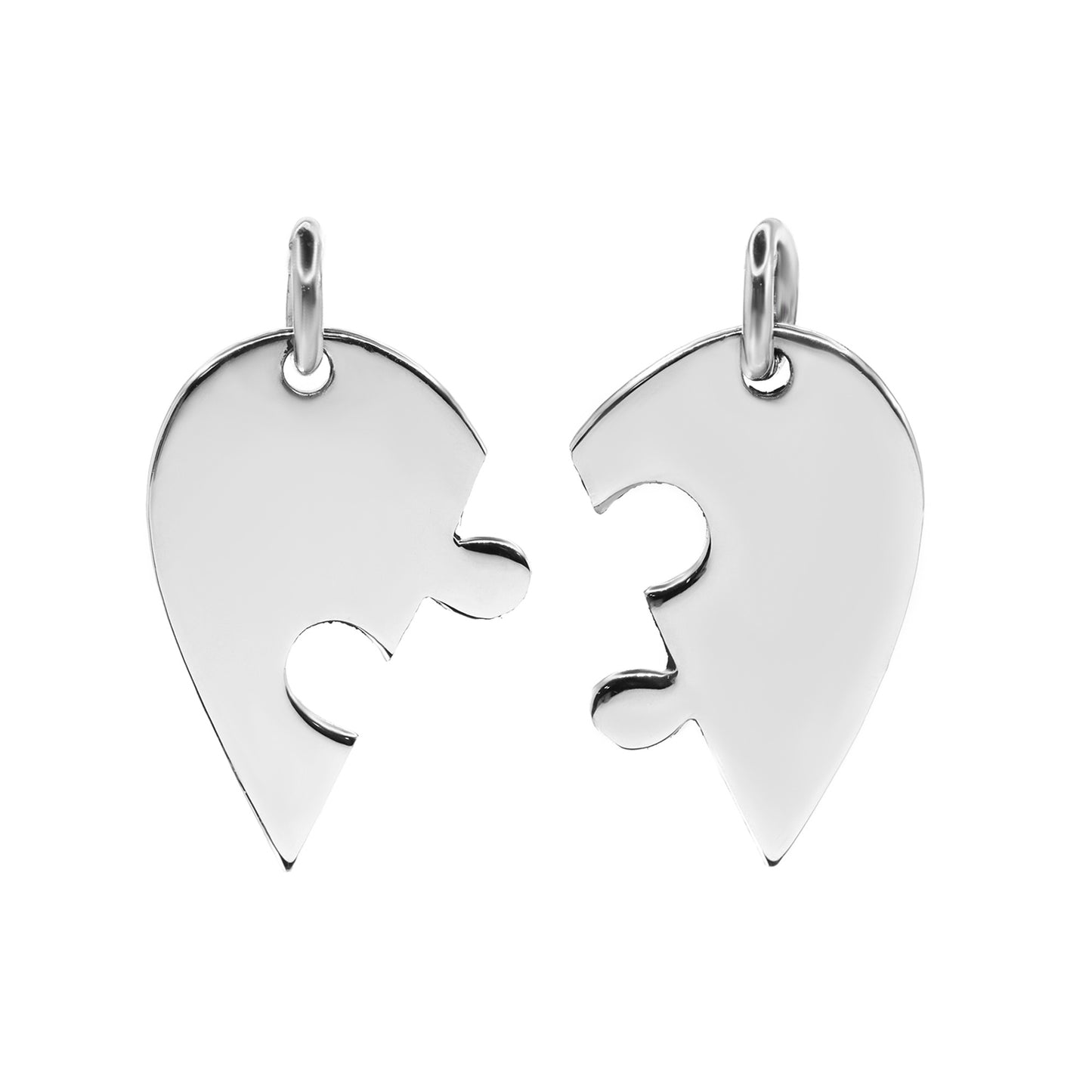 Colgante de Plata - Doble Corazón de Rompecabezas
