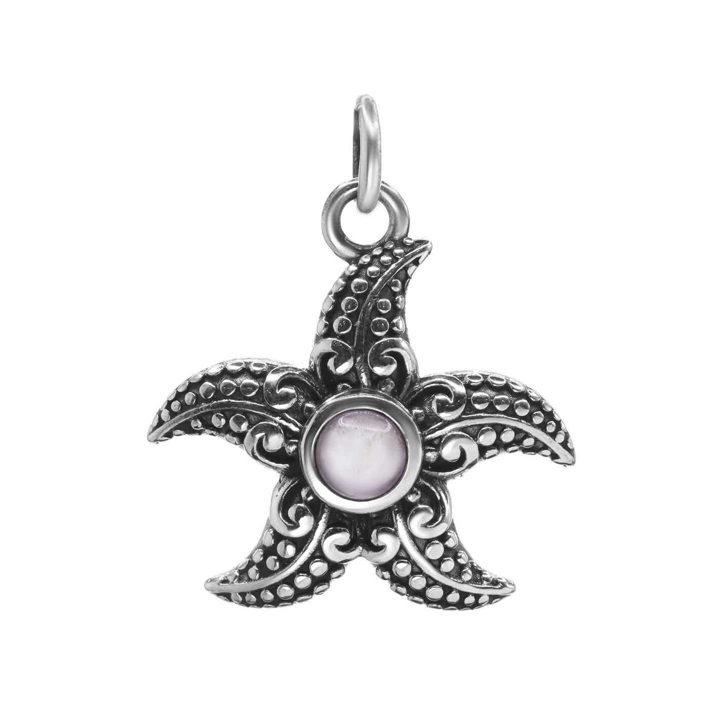 Colgante de Plata - Estrella de Mar con Cuarzo Rosa