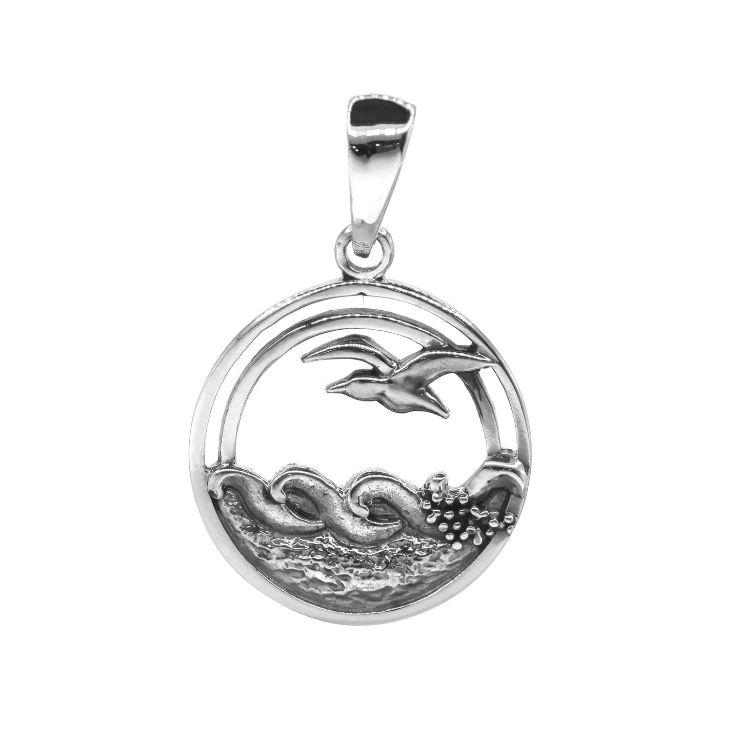 Colgante de Plata - Mar con Gaviota